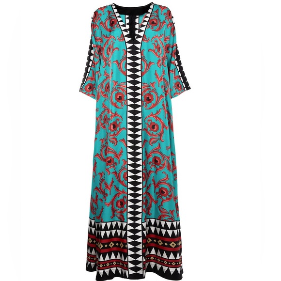 La Double J Cartwheel silk twill caftan dress - Picture 10 of 16